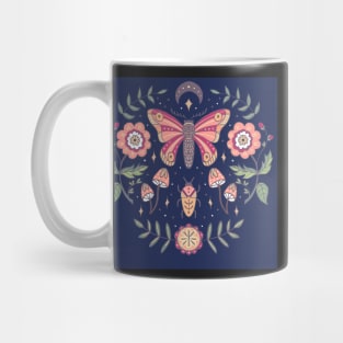 Night moth with florals Mug